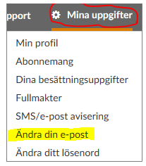 Här kan du ändra din e-postadress